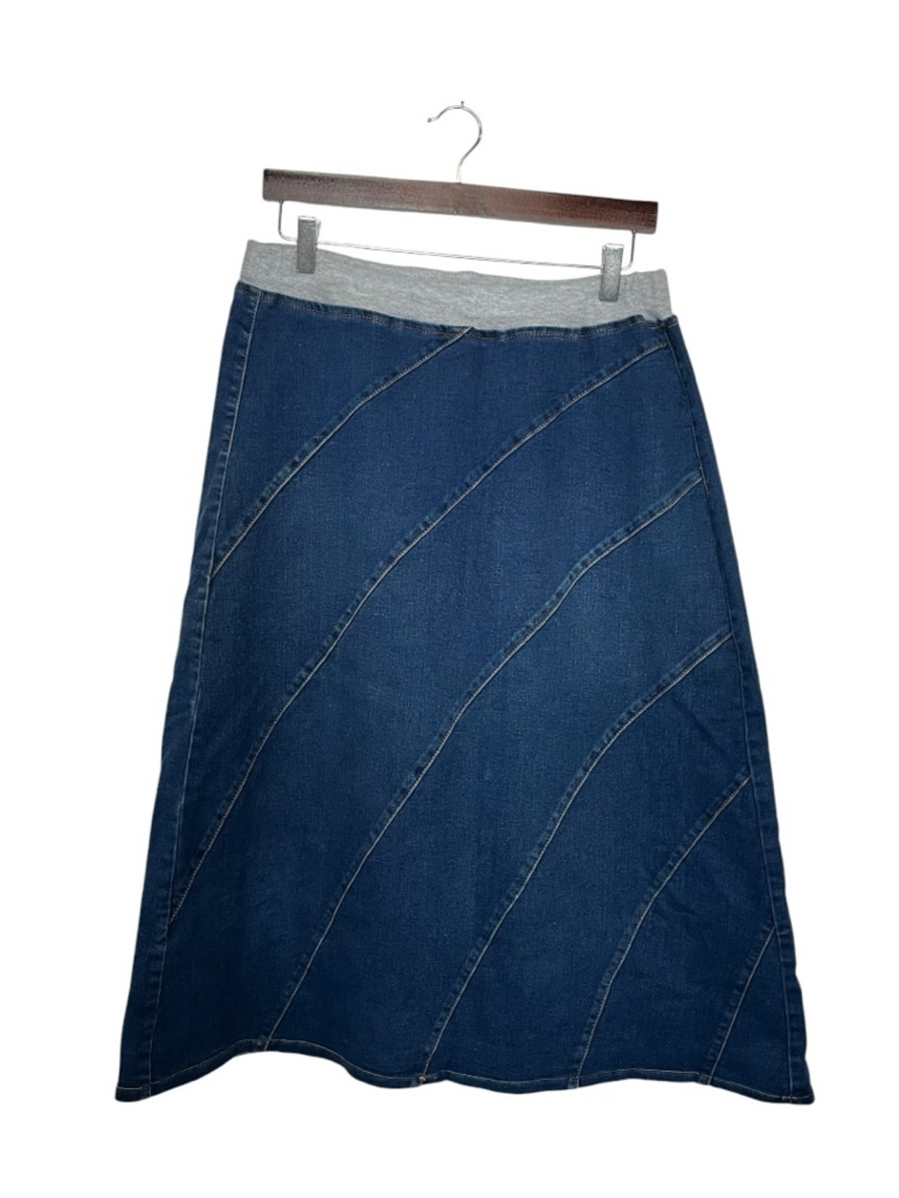 Be-Girl‎ | A Line Pull On Denim Midi Skirt L